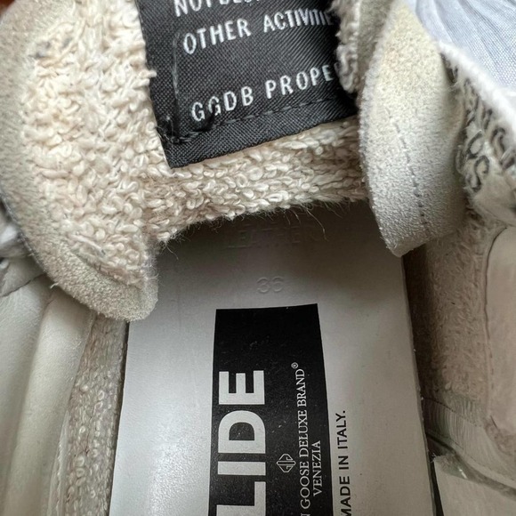 Golden Goose White & Pink Camo Slide Sneakers - Picture 6 of 7